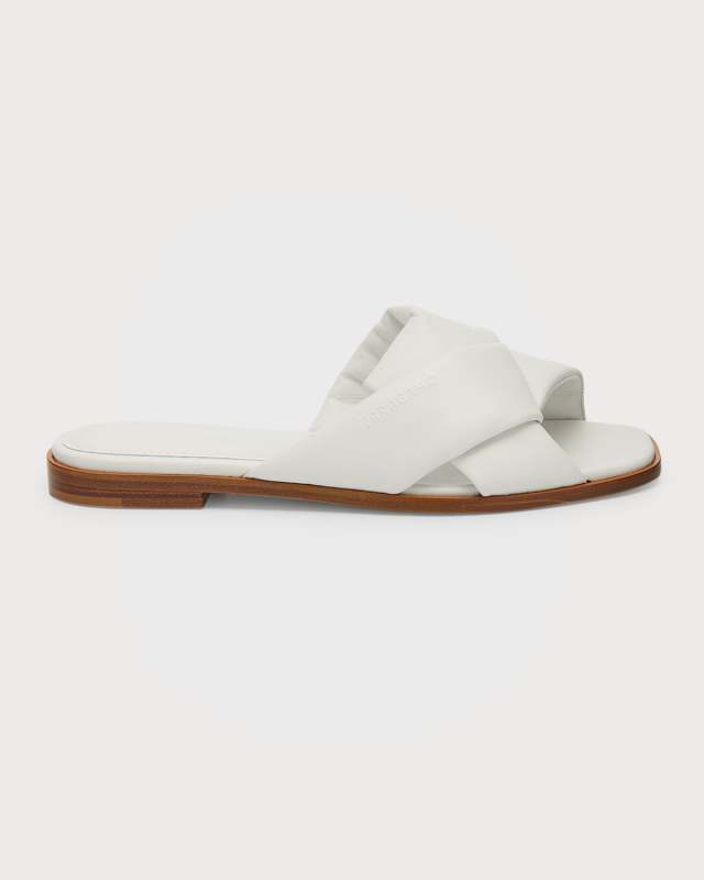 Alrai Twisted Lambskin Flat Sandals